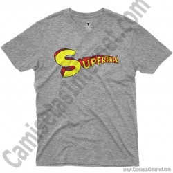 Camiseta Superpapá chico color gris