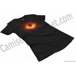 Camiseta agujero negro Chica color negro perspectiva