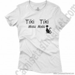 Camiseta Tiki Tiki Miau Miau Chica color blanco