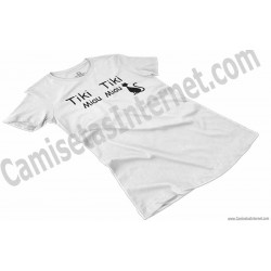 Camiseta Tiki Tiki Miau Miau Chica color blanco perspectiva
