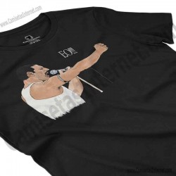 Camiseta EO!!! Chica color negro perspectiva cerca