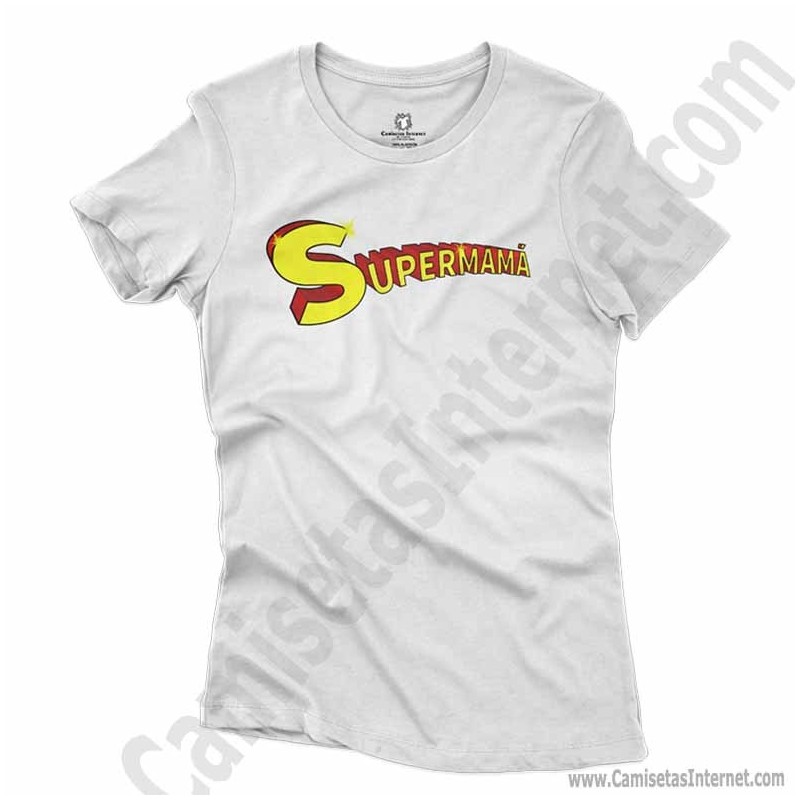Camiseta Supermamá chica color blanco