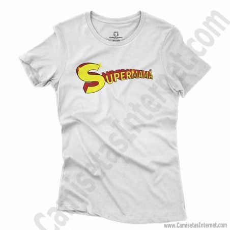 Camiseta Supermamá chica color blanco