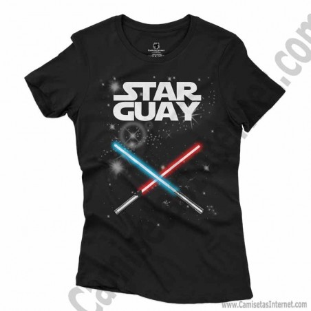 Camiseta Star Guay y sus espadas de luz Chica color negro