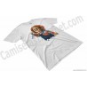 Camiseta Chucky con cuchillo Chico color blanco perspectiva