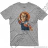 Camiseta Chucky con cuchillo Chico color gris Jaspeado