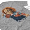 Camiseta Chucky con cuchillo Chico color gris Jaspeado perspectiva cerca