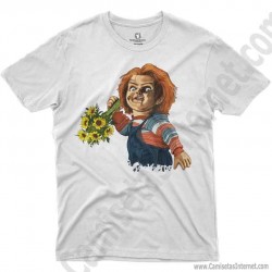 Camiseta Chucky con flores Chico color blanco