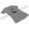 Camiseta Chucky con cuchillo Chica color gris Jaspeado perspectiva