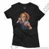 Camiseta Chucky con cuchillo Chica color negro