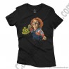 Camiseta Chucky con flores Chica color negro