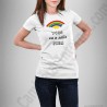 Camiseta modelo Arcoíris con frase TODO va a salir BIEN Chica color blanco