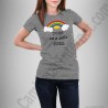 Camiseta modelo Arcoíris con frase TODO va a salir BIEN Chica color gris jaspeado