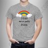 Camiseta modelo Arcoíris con frase TODO va a salir BIEN Chico color gris jaspeado
