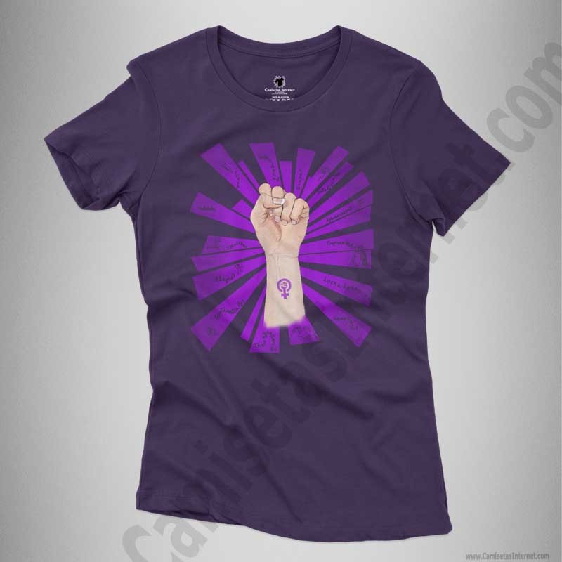 Camiseta Día de la Mujer luchadora chica color violeta
