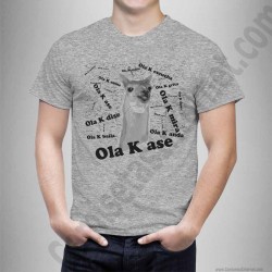Camiseta modelo meme Ola K Ase blablablá Chico color gris jaspeado