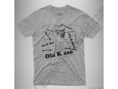 Camiseta meme Ola K Ase blablablá Chico color gris jaspeado